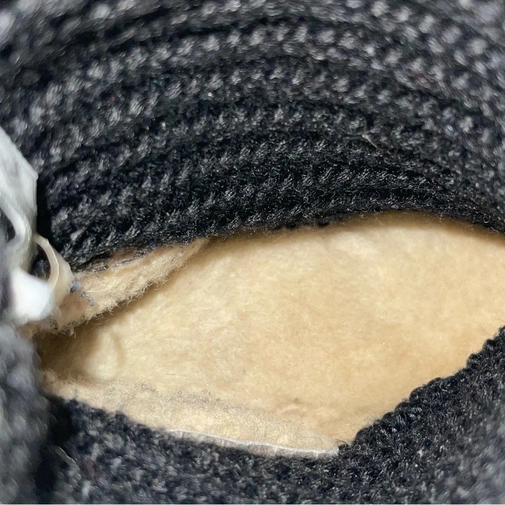 BearPaw Tall Black Knit Sweater Boots